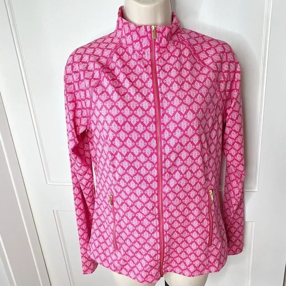 Sigrid Olsen Golf & Tennis Zip Up Pullover Pink Size Small